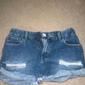 Classic Blue Distressed Women's Jean Shorts